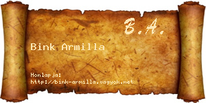 Bink Armilla névjegykártya